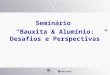 Seminário  “Bauxita & Alumínio: Desafios e Perspectivas”