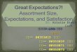 Great Expectations ?!  Assortment Size, Expectations, and Satisfaction