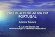 POLÍTICA EDUCATIVA EM PORTUGAL