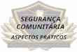 SEGURANÇA COMUNITÁRIA ASPECTOS PRÁTICOS