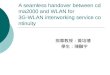 A seamless handover between cdma2000 and WLAN for  3G-WLAN interworking service continuity