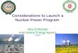 Considerations to Launch a Nuclear Power Program  Daw S Mosbah Arab Atomic Energy Agency Tunis