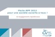 Pacte APF 2012 pour une société ouverte à tous !