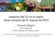 Impactos del CC en la región:  breve revisión del 4 to  reporte del IPCC