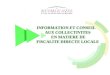 INFORMATION ET CONSEIL    AUX COLLECTIVITES  EN MATIERE DE FISCALITE DIRECTE LOCALE