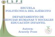 ESCUELA  POLITÉCNICA DEL EJÉRCITO DEPARTAMENTO DE  CIENCIAS HUMANAS Y SOCIALES  EDUCACIÓN INFANTIL