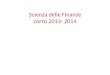 Scienza delle Finanze corso 2013- 2014