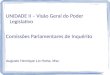 UNIDADE II – Visão Geral do Poder  Legislativo  Comissões Parlamentares de Inquérito