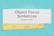 Object Focus Sentences