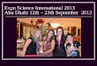 Expo Science International 2013 Abu Dhabi 12th – 23th September  2013