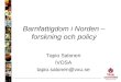 Barnfattigdom i Norden – forskning och policy