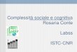 Complessità sociale e cognitiva Rosaria Conte Labss ISTC-CNR