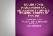 English Vowel Discrimination and Assimilation by Chinese-Speaking Learners of English