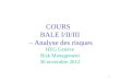 COURS   BALE  I/II/III  – Analyse des risques