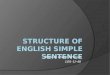 Structure of English simple sentence