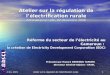 Atelier sur la régulation de l’électrification rurale Antananarivo : 18 - 22  décembre  2006
