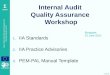 Internal Audit  Quality Assurance  Workshop