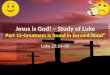 Jesus is God! – Study of Luke Part  15-Greatness is found in Servant hood”