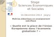 Stage  Sciences Economiques et Sociales 16 Décembre 2013   Joigny
