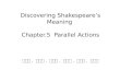 Discovering Shakespeare’s Meaning  Chapter.5  Parallel Actions