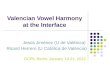 Valencian Vowel Harmony at the Interface