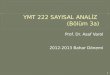YMT 222 SAYISAL ANALİZ  (Bölüm 3a)
