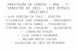 PRESTAÇÃO DE CONTAS – PDE - 1º SEMESTRE DE 2013 – CDCE BIÊNIO 2012/2013