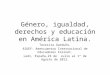 Género, igualdad, derechos y educación en América Latina