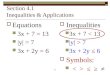 Section 4.1 Inequalities & Applications
