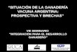“SITUACIÓN DE LA GANADERÍA VACUNA ARGENTINA: PROSPECTIVA  Y BRECHAS”  VIII SEMINARIO