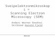 Sveipelektronmikroskopi  =  Scanning  Electron Microscopy (SEM)