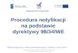 Procedura notyfikacji  na podstawie  d yrektywy 98/34/WE