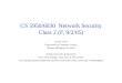 CS 5950/6030  Network  Security Class 2 (F, 9/2/05)