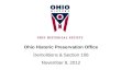 Ohio Historic Preservation Office Demolitions & Section 106 November 8, 2012