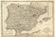 Mapa de yacimientos carboníferos de España y Portugal (1856)