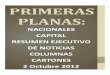Primeras Planas Nacionales y Cartones 2 Octubre 2012
