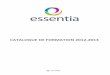 Essentia • Catalogue de formation (2012-2013)