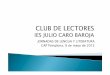 Club de lectores IES Julio Caro Baroja de Pamplona