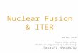 Nuclear Fusion 20 May 2010 Kyoto University Vibration Engineering Laboratory Takashi NAKAMOTO Cover & ITER