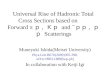 Universal Rise of Hadronic Total Cross Sections based on Forward π ｐ, Ｋｐ and ｐｐ, ｐｐ Scatterings Muneyuki Ishida(Meisei University) Phys.Lett.B670(2009)395-398
