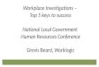 Workplace Investigations – Top 5 keys to success National Local Government Human Resources Conference Grevis Beard, Worklogic