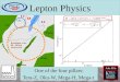 Lepton Physics One of the four pillars: Tera-Z, Oku-W, Mega-H, Mega-t John Ellis M = 246.0 ± 0.8 GeV, ε = 0.0000 +0.0015 -0.0010
