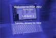 Lecture 1 Tuesday, January 15, 2002 Welcome to ECE 291! Spring 2002