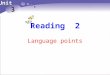 Reading 2 Unit 3 Language points. 湖南长郡卫星远程学校 2013 年下学期制作 10 Reading Strategy: understanding the use of examples (P35)