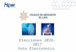 Elecciones 2016-2017 Voto Electrónico.  Es obligatorio haberse recarnetizado para poder iniciar el proceso de validación de datos en la web.  Esta página