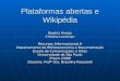 Plataformas abertas e Wikipédia Beatriz Araújo Cristina Lourenço Recursos Informacionais II Departamento de Biblioteconomia e Documentação Escola de Comunicações
