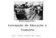 Disciplina: Concepção de Educação e Trabalho Prof. Cleito Pereira dos Santos 