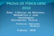 Professor: Marivaldo Mendonça Itabuna, 2010 Área: Ciências da Natureza, Matemática e suas Tecnologias Disciplina: Física
