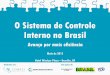 Coordenação e Colaboração entre Controle Interno e Controle Externo Situação atual da função auditoria interna no Brasil Oportunidades de melhoria em