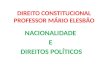 DIREITO CONSTITUCIONAL PROFESSOR MÁRIO ELESBÃO NACIONALIDADE E DIREITOS POLÍTICOS